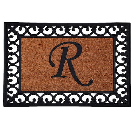 Calloway Mills Monogram Insert Door Mat, Rubber, Black, Natural, 19 in W x 25 in L 180041925R